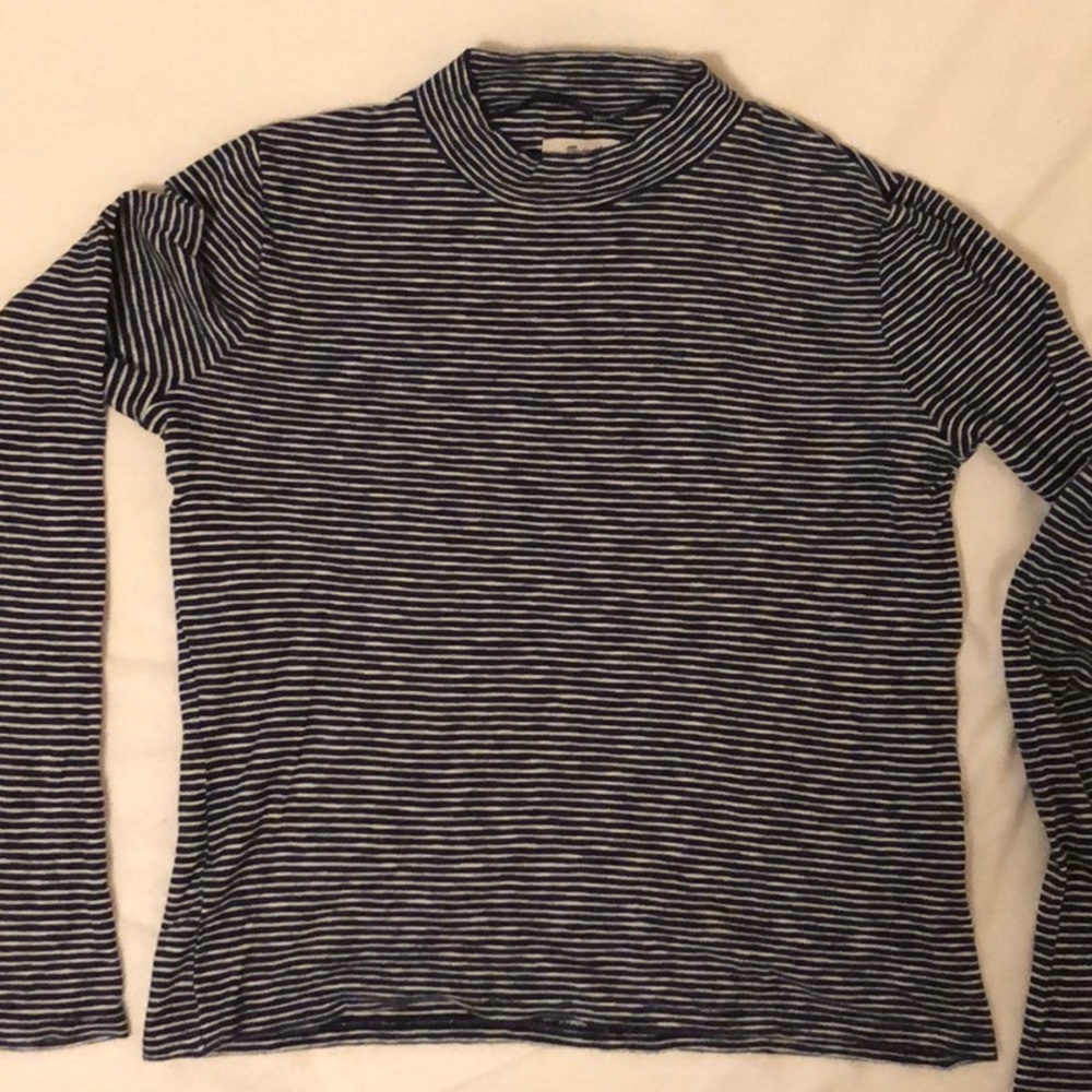 Madewell mock neck striped long sleeve shirt -SM